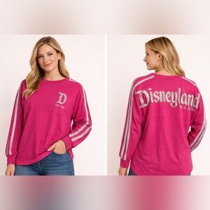 Disneyland Resort Pink Spirit Jersey Glitter Stripe Size XS Y2K Vintage